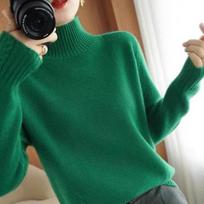 Autumn and Winter New Half High Collar Knitted Base Sweater Women Tops Fashion Thick Long Sleeve Slim Fit Pullover Women Sweaters Elegant Jumper 25279 S žalia