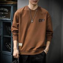 Autumn And Winter American Heavy Retro Crew Neck Sweater Men'S Loose Trendy Brand Casual Large Size Jacket Bottoming Shirt M brown