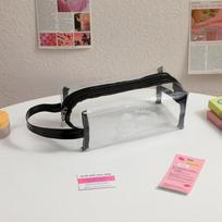 Miela mergaitės makiažo kosmetinė kelioninė tualeto reikmenų krepšys pieštukinė PVC vandeniui atsparus skaidrus rašiklių dėklas studentų raštinės reikmenys juoda