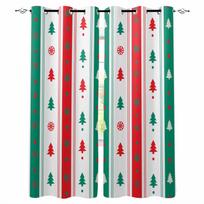 Christmas Tree Striped Snowflakes Blackout Curtains For Living Room Bedroom Window Treatment Blinds Drapes W135 x H60cm