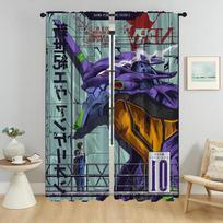 Evangeliones Blackout Curtains for Living Room Tulle for Bedroom Halloween Decoration Kitchen Curtains 2 Pieces Shades Partition W50xH70cmx2pcs