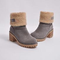 Fashion Women Winter Fur Warm Snow Boots Ladies Warm wool booties Ankle Boot Comfortable Shoes plus size 35-43 Casual Women Mid Boots 36 pilka spalva