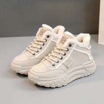 Fashion New white shoes in the tide student board shoes platform muffin elevating snow boots sneakers P778 35 smėlis