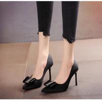 Fashion 2024 New Designer Shoes Luxury Woman Ballet High Heels Pumps Pointed Toes Wedding Party Soft Pu Comfort Fashion 34 juoda