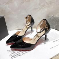 Fashion New High Quality Nude Color Ladies High Heels One Word Buckle Slender Heel Women's Pumps Fashion Pointed Toe Elegant Dress Shoes 34