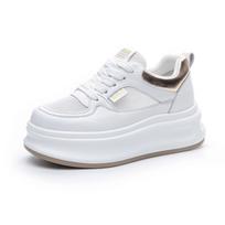 Fashion 7cm Air Mesh Synthetic Microfiber Leather Chunky Sneaker Spring Hollow Platform Autumn Women Flats Shoes Sandals Summer 34 white