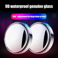 New 2PCS Car Rearview Mirror Blind Spot Mirror Circular Frame Convex Spotlight Mirror 360 Degree Adjustable Wide Angle balta
