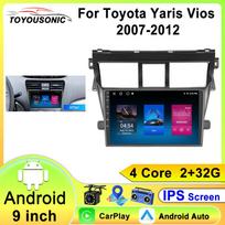 Android 13 Radijas Toyota VIOS Yaris 2007 2008 2009 2010-2012 Automobilinis stereo Multimedia grotuvas Carplay Auto GPS navigacija 2DIN 4 core 1GB+32GB carplay
