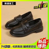 Super Minkšti Loafers Moteriški batai Plačia galva Universalūs britiško stiliaus maži odiniai batai Juodi vienviečiai batai moterims 40 black