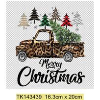 Love Rainbow Truck Print Heat Transfer Washable T-Shirt Ironing Decal Kid Clothes School Bag Creative Patch Decoration Xmas Gift black