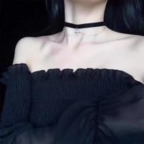 Vintage Angel Cupid Pendant Choker Necklace Double Angel Collar
