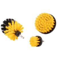 5Pcs Drill Brush Attachment Set In Power Scrubber Brush with Drill Scrub Brush for Carpet Glass Car Tires Cleaning Showers Tub as shows yellow