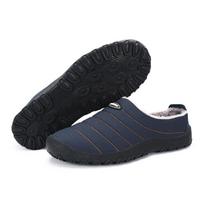 Fashion Lazy Cotton Slippers Men Winter Outdoor Men Shoes WaterProof Cold-Proof Casual Shoes Men Plush Warm Man Footwear Big Size 38-46 38 mėlyna
