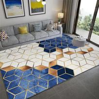 Modern Style Geometric Marble Print Carpets Non-Slip Area Rug for Home Living Room Bedroom Kitchen Machine Washable Floor Mat 40X60cm-16x24in