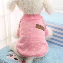 Dog Warm Outfit Pet Jacket Coat Winter Dog Clothes Soft Sweater Clothing for Small Dogs Chihuahua rožinė