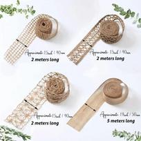 Jute Burlap Ribbon Rustic Wedding Decoration Mesh Lace Trim Ribbons Vintage DIY Craft Gift Wrapping Rope Wedding Party Supplies beige