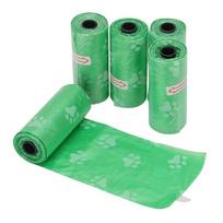 5 Rolls/75Pcs Printed Dog Garbage Poop Refill Bags Pick Up Trash Bag Pet Supplie blue