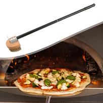 Pizza Oven Brush Copper Brush Pizza Oven Accessories Grill Cleaning Kitchens Long Handle BBQ Pizza Stone Brush Cleaning Tools gray