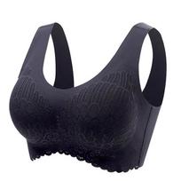 Seksualios Push Up liemenėlės Latekso moteriškas apatinis trikotažas be vielų Moteriškas rinkinys Bralette Besiūliai apatiniai moteriški Patogūs liemenėliai M gray