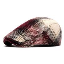 Newsboy Cap Men Women Autumn Winter Warm Beret British Vintage Cap Forward Cap raudona