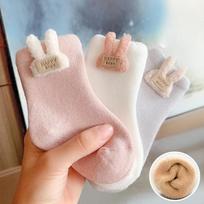 3 Pairs Children Socks Thicken Autumn Winter Terry-loop Hosiery Baby Boy Girl Cotton Cartoon Socks Warmth Slipper Socks 0-5 Years S