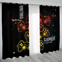 Cartoon Game Switch Controller Window Curtains Blinds For Living Room Kid's Bedroom Bathroom Kicthen Office Door Home Decor2Pcs W65X60H(cm)X2Pcs&Hook