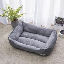 Square Dog Bed Sofa Warm Kennel Pet Cat Nest Square Big Dog Cushion Soft Cat Winter Sleeping Bed for Cat XS-50x40cm gray
