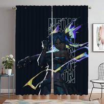 Valorant Virtuvės Užuolaidos Svetainei Tiulis Miegamajam Užtemdančios Užuolaidos Pertvaros Atspalviai Namų Interjero Užuolaidos 2 Dalys W60xH90cmx2pcs-CL black