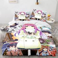 Anime Kawaii Seksualios Merginos Patalių Komplektas, Antklodės Užvalkalas Antklodė Lovos Komplektas Antklodės Užvalkalas Pagalvės Užvalkalas, Karališko, Karališkojo, Viengulio Dydžio Berniukams Mergaitėms Suaugusiems 70x133cm 2pcs gray
