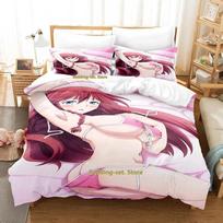 Naujas Lilith Asami Trinity Seven patalynės komplektas Viengulis Twin Pilnas Queen King Dydžio Lovos Komplektas Suaugusiems Vaikams Miegamojo Užvalkalas Ant Antklodės Rinkinys Anime Lova 70x133cm 2pcs pink