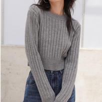 Autumn Solid Round Neck Short Sweater Women Fashion Casual Slim Fit Pullovers Women Winter Knitted Sweaters Women Elegant Simple Knitwear Jumper 25568 One Size pilka spalva