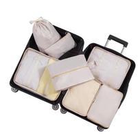 7 Pcs/Set Travel Organizer Storage Bags Suitcase Packing Cubes Set Cases Portable Luggage Clothes Shoe Tidy Pouch Folding