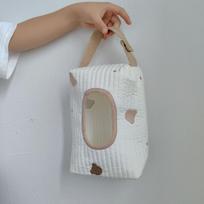 Cartoon Animal Flip Cover Tissue Box Wet Wipes Case Car Hanging Bag Paper Holder Storage Removable Napkin Storage Hanging Box gray