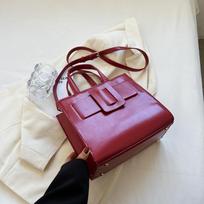 Vintage Red Large Capacity Tote Bag For Women Solid Color Simple Commuting Versatile Handbags  New Female Crossbody Bags (20cm<Max Length<30cm) gray