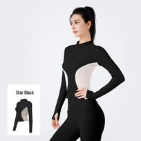 Moteriška Slim Fit spalvų derinimo jogos striukė bėgimui ir kūno rengybai XXXL