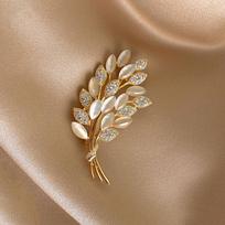 Opal Wheat Corsage Luxury Brooch Female Tide Internet Celebrity Anti-Light Buckle Personalized Pin Fixed Clothes Accessories