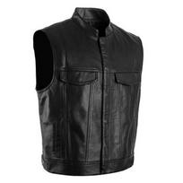 Western Black Button Men Lambskin Leather Vest Coat Classic Waistcoat Jacket XS juoda