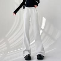 Elegant Women Casual Wide Leg Flare Pants New Fashion High Waist Loose Solid Straight Trousers Women Solid Drawstring Simple Office Ladies Pants 2344 S balta