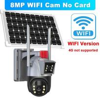 4K 8MP WiFi Saulės Lauko Namų Kamera Dviguba Objektyvo Apsauga PTZ Stebėjimo Išmani CCTV Vaizdo Kamera kupranugaris