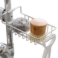 Kitchen Sink Faucet Shelf Stainless Steel Sponge Holder Adjustable Sink Faucet Dishcloth Towel Storage Rack ADM