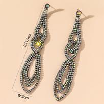 Luxury exaggerated earrings, long water drop bride crystal earrings, European and American explosive earrings. juoda