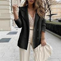 Autumn and Winter Women's Casual Coat Texture Corduroy Long-sleeved Jacket XXXL juoda