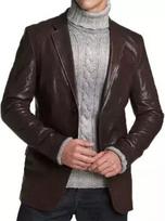Brown Real Lambskin Leather Handmade Stylish Blazer Business Casual Formal Men S ruda