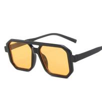 non-polarized Men Square Double Bridge Sunglasses Casual, Daily Wear, PC Frame & Lens, Decorative,  Driving Fishing Glasses beige