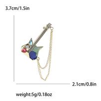 Fashion Creative Alloy Rhinestone Chain Guitar Brooch Niche Versatile Men'S And Women'S Clothing Corsage Jewelry Pin beige