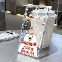Kalėdinis telefono dėklas iPhone 11 13 XR 15 Pro Max 12 16 Pro Max iPhone 14 7 8 Plus XS Max Samsung A15 A55 A05 Redmi 12 13C 13 Huawei Mate 30 40 iPhone 15 gryna