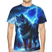 Wolf T Shirt Mens Animal Print Short Sleeve Top 3D Casual Street Man's T-shirt Oversized Tee Shirt Men Vintage Clothin S blue