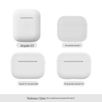 Silicone Protective Cover for Apple AirPods (Generations 2/3/4/5) Black (without ear 1.2mm). AirPods Pro (naked)