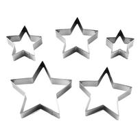 Star Cookie Cutters Set Fondant Molds For Baby Shower Cookie Cutters Set 5Pcs Star Cookie Cutters For Kids cake Cutter Fruit