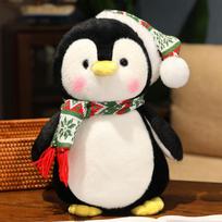 Mielas pingvinas su kalėdine kepure pliušiniai žaislai kawaii minkšti iškamšyti gyvūnai pliušiniai žaislai lėlė kalėlių vakarėlio dekoras vaikų kalėdinė dovana 25cm žalia